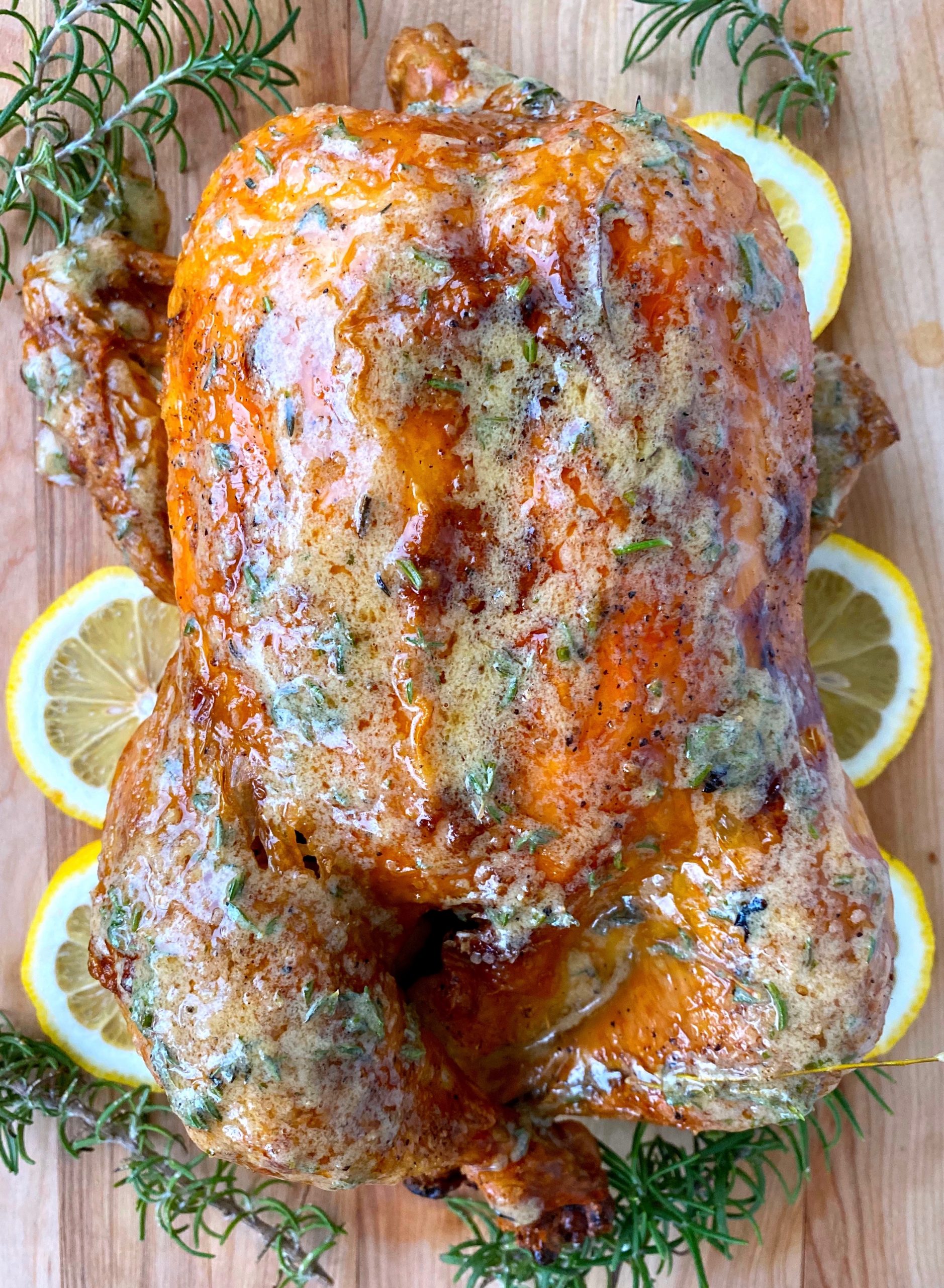 Roasted chicken with delicious baste