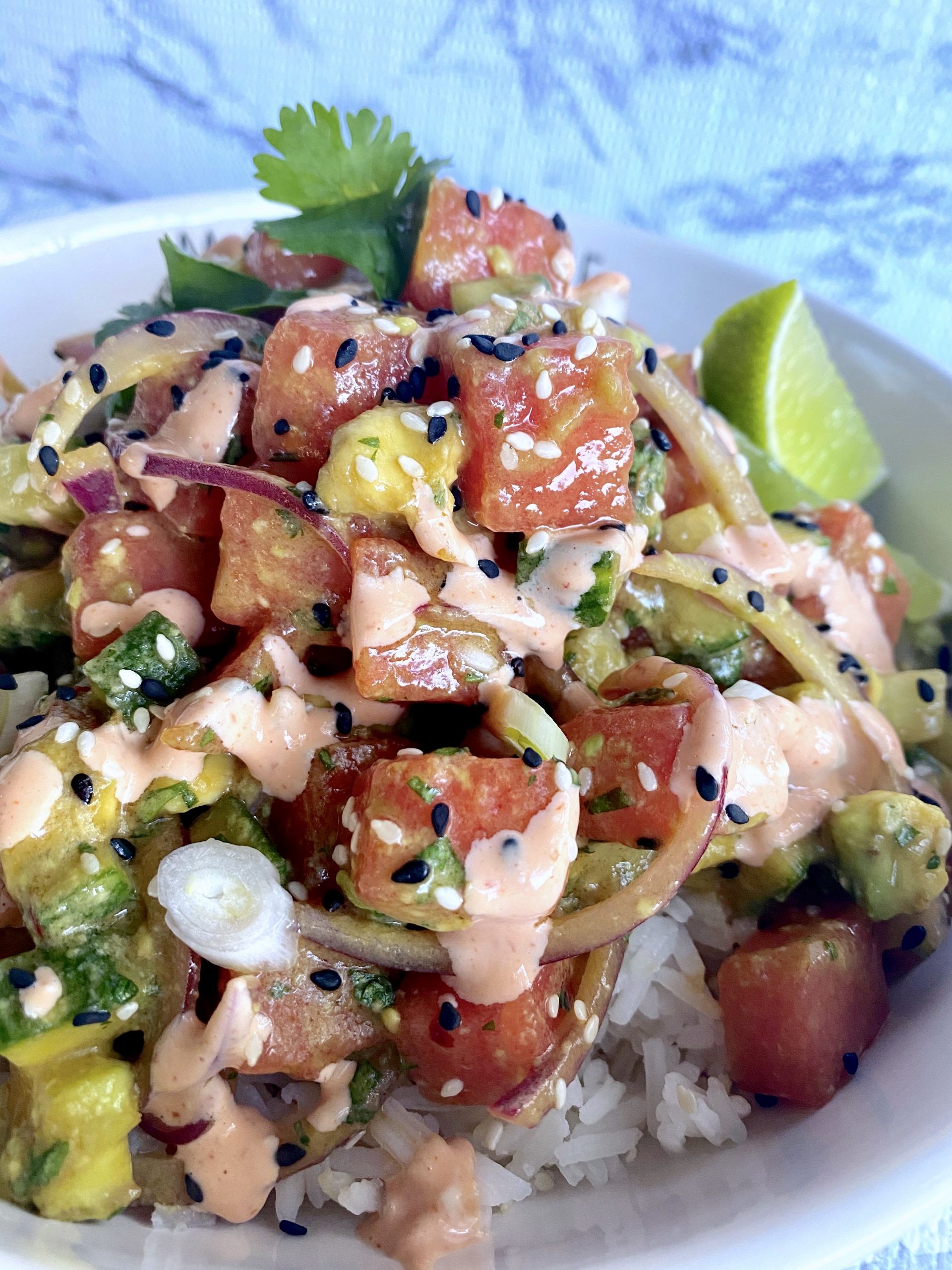 watermelon poke bowl