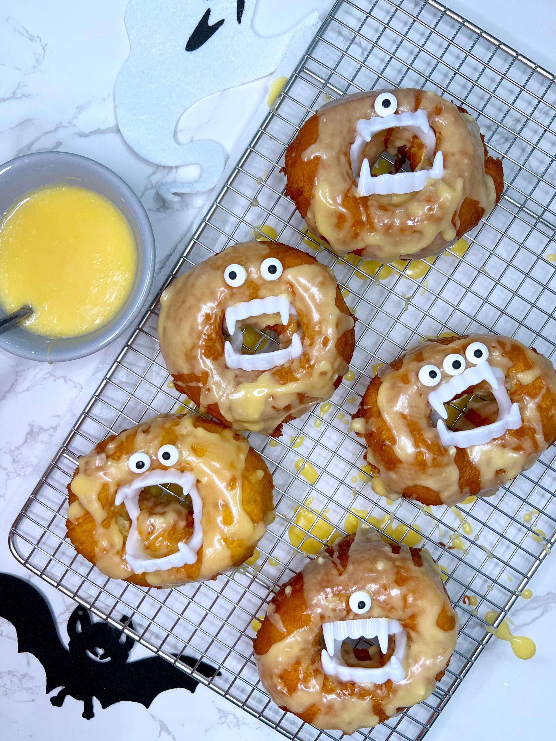 Spooky Donuts with Glaze